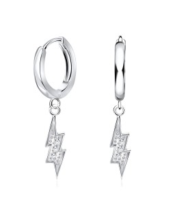 Thunder Shaped Silver Huggies Earring HO-2417